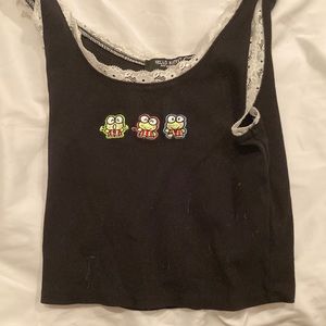 Black laced Sanrio hello kitty shirt